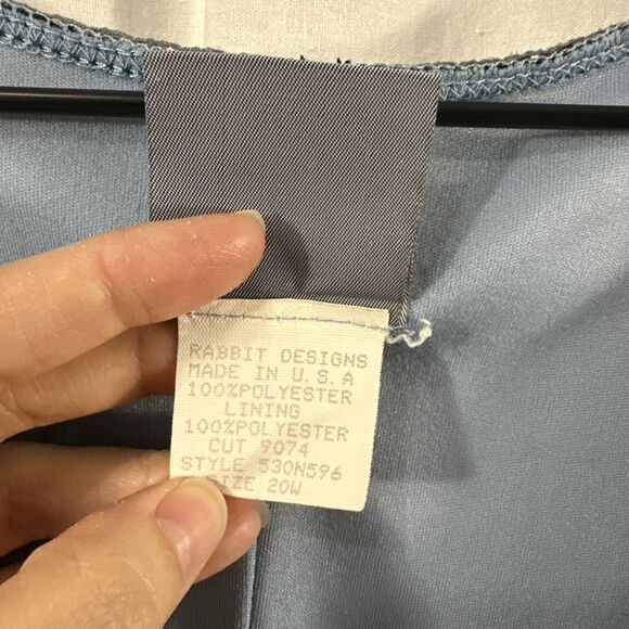 Rabbit Rabbit Rabbit Blue Arsty Babydoll Flutter Sleeve Top Womens Size 20W Y2K - Picture 8 of 10